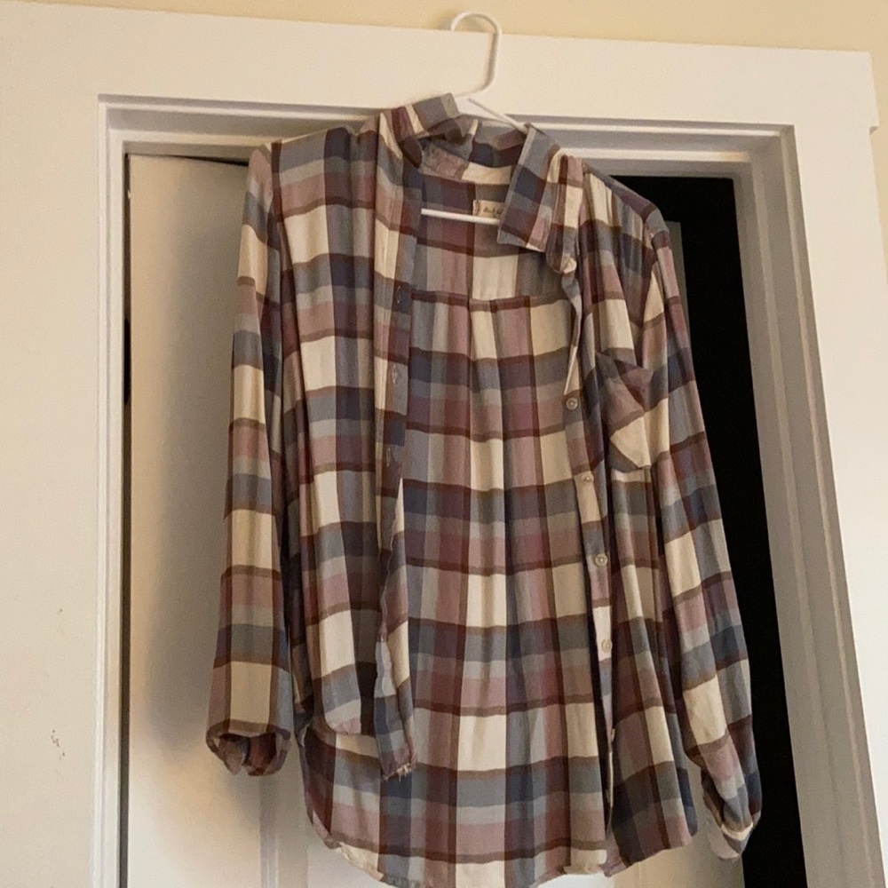 Altar’d State Plaid Button Down Top